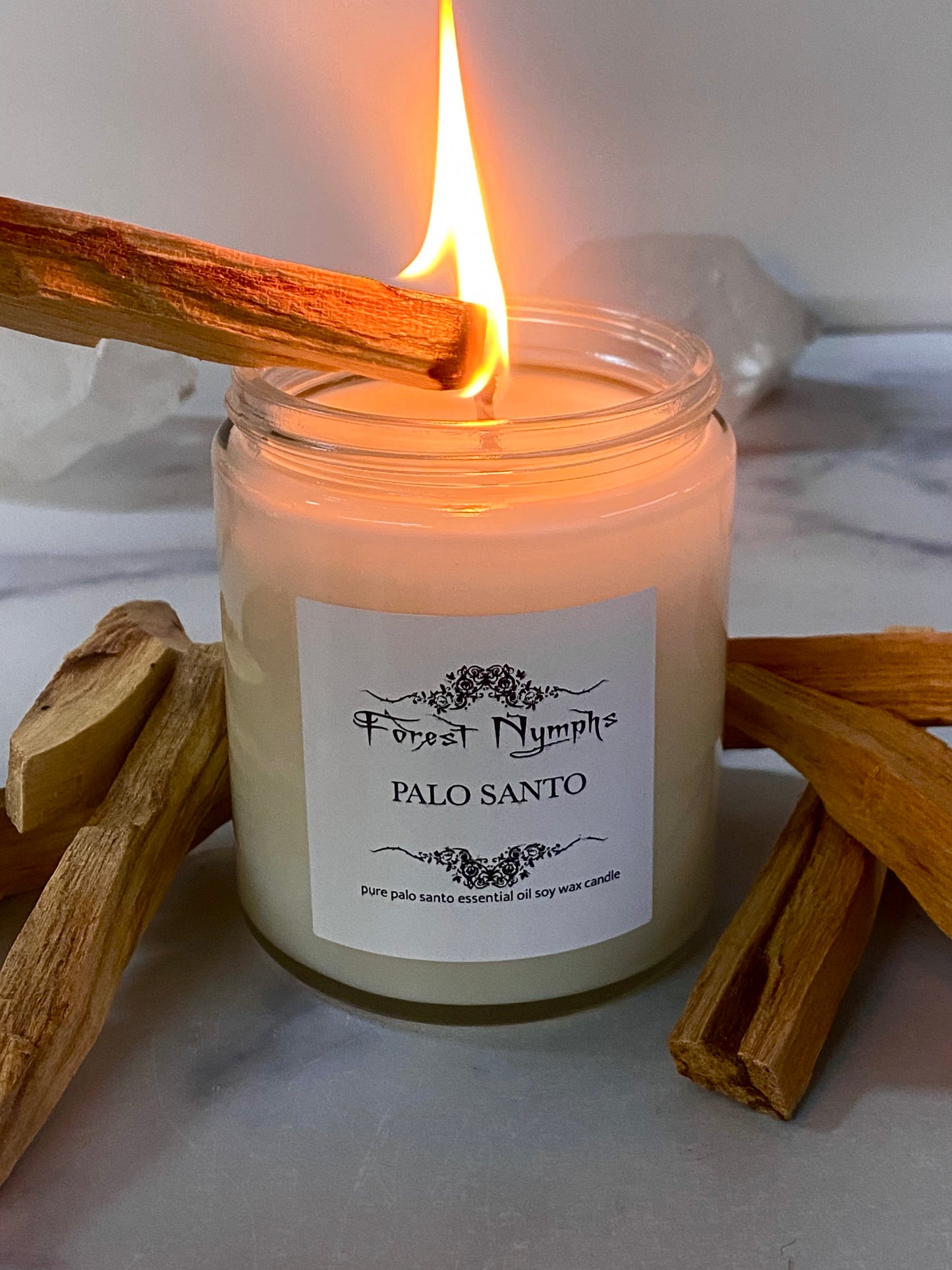 PALO SANTO CANDLE GEMSTONE CANDLE