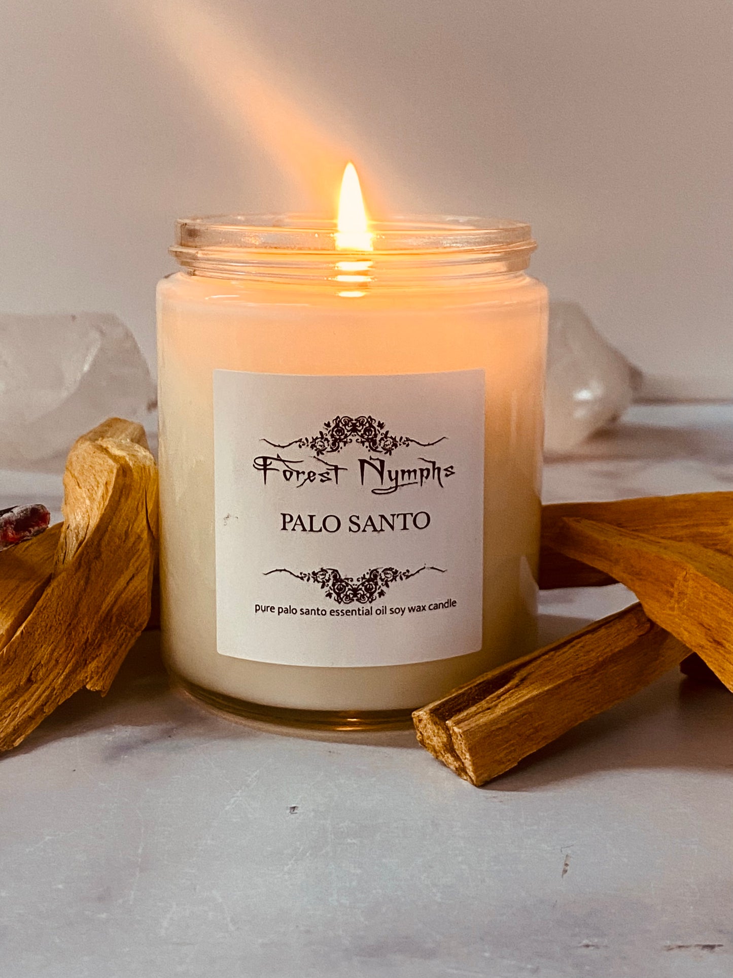 PALO SANTO CANDLE GEMSTONE CANDLE