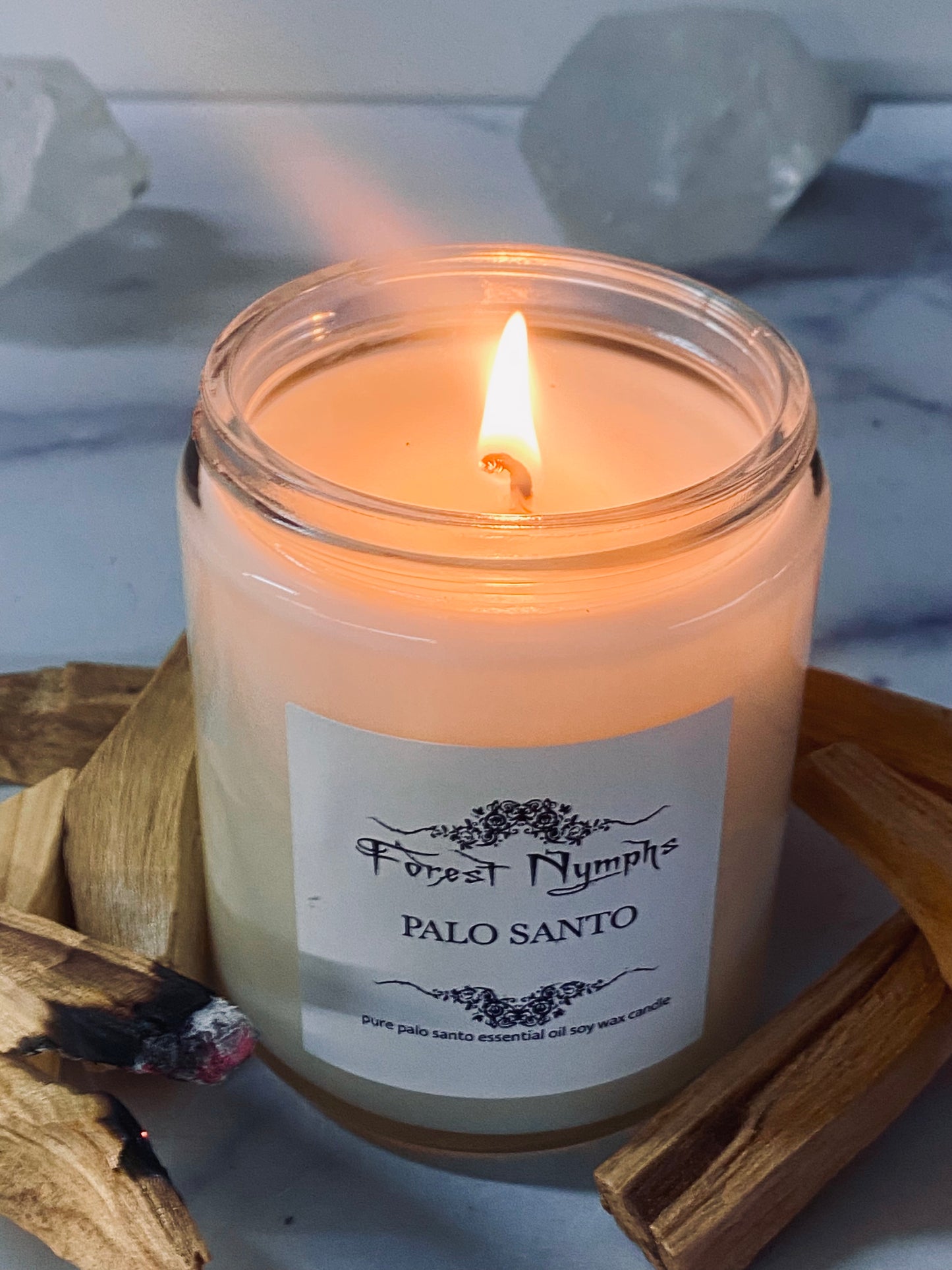 PALO SANTO CANDLE GEMSTONE CANDLE