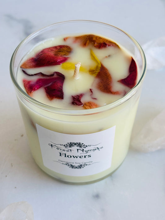 FLOWERS  GEMSTONE CANDLE